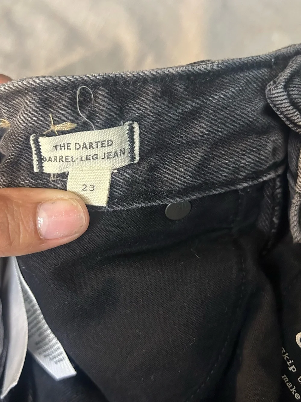 MadewellWomen’s  Black Washed The Dártelo Barrel Leg Jean Size 23 cotton 100%